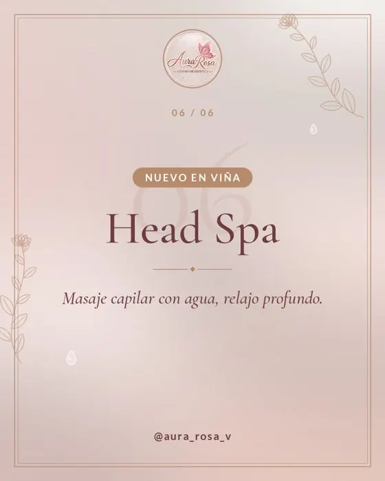 Head Spa, masaje capilar con agua, nuevo en Viña del Mar en Aura Rosa