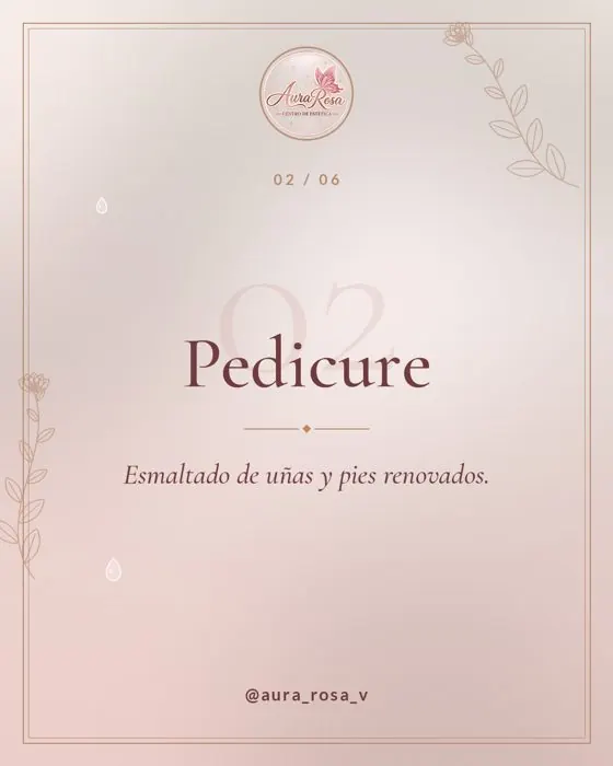 Pedicure y esmaltado de pies en Aura Rosa, Viña del Mar